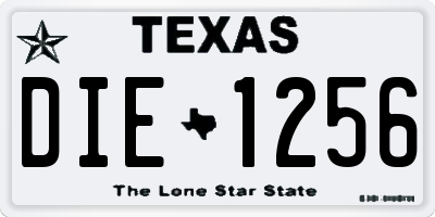 TX license plate DIE1256