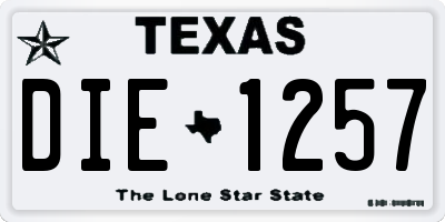 TX license plate DIE1257