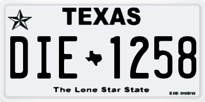 TX license plate DIE1258