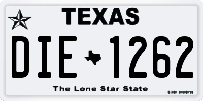 TX license plate DIE1262