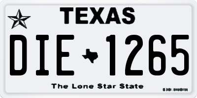 TX license plate DIE1265