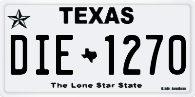 TX license plate DIE1270