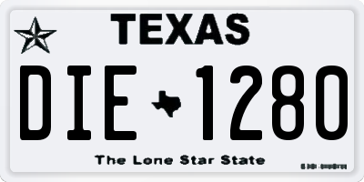 TX license plate DIE1280