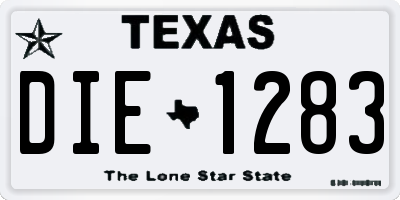 TX license plate DIE1283