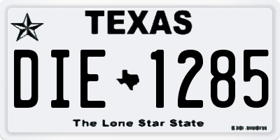TX license plate DIE1285