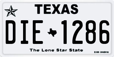 TX license plate DIE1286