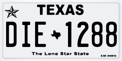 TX license plate DIE1288