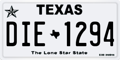 TX license plate DIE1294