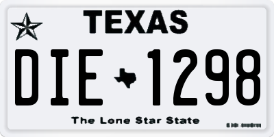 TX license plate DIE1298