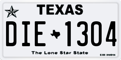 TX license plate DIE1304