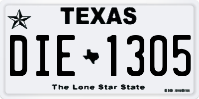 TX license plate DIE1305
