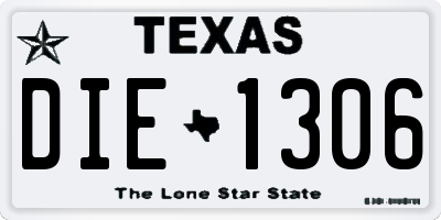 TX license plate DIE1306