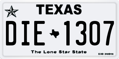 TX license plate DIE1307