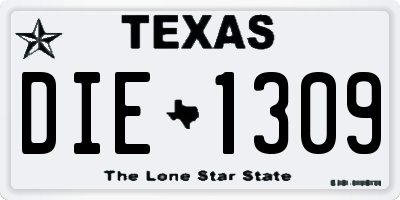 TX license plate DIE1309