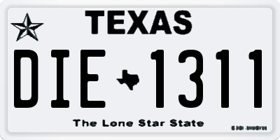 TX license plate DIE1311