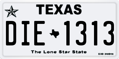 TX license plate DIE1313