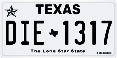 TX license plate DIE1317