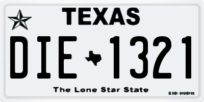 TX license plate DIE1321