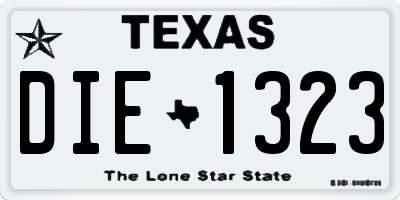 TX license plate DIE1323