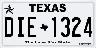 TX license plate DIE1324