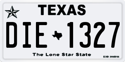 TX license plate DIE1327