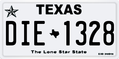 TX license plate DIE1328