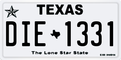TX license plate DIE1331