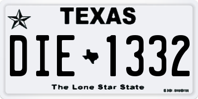 TX license plate DIE1332