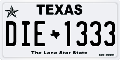 TX license plate DIE1333