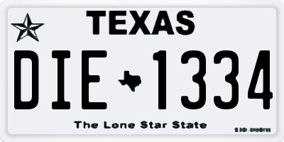 TX license plate DIE1334