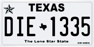 TX license plate DIE1335