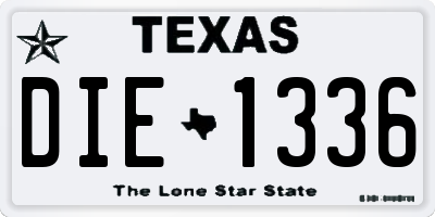 TX license plate DIE1336