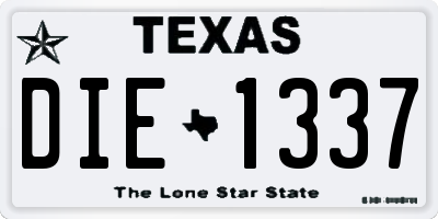TX license plate DIE1337