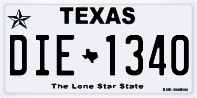 TX license plate DIE1340