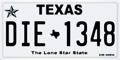 TX license plate DIE1348