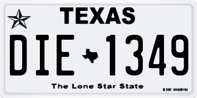 TX license plate DIE1349