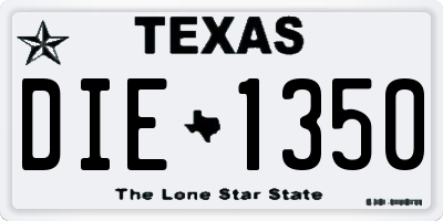 TX license plate DIE1350