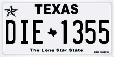 TX license plate DIE1355