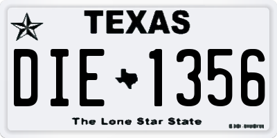 TX license plate DIE1356