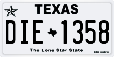 TX license plate DIE1358