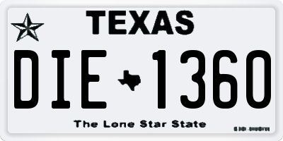 TX license plate DIE1360