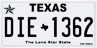 TX license plate DIE1362