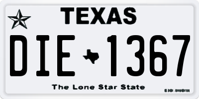 TX license plate DIE1367