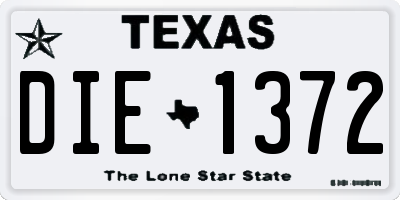 TX license plate DIE1372