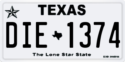 TX license plate DIE1374