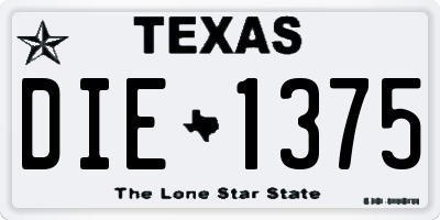 TX license plate DIE1375