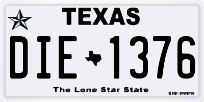 TX license plate DIE1376