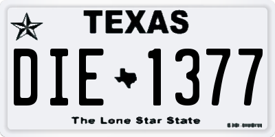 TX license plate DIE1377