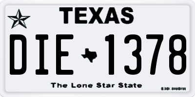 TX license plate DIE1378