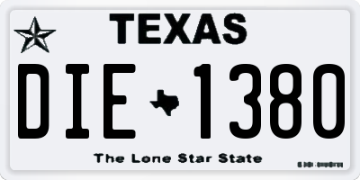 TX license plate DIE1380